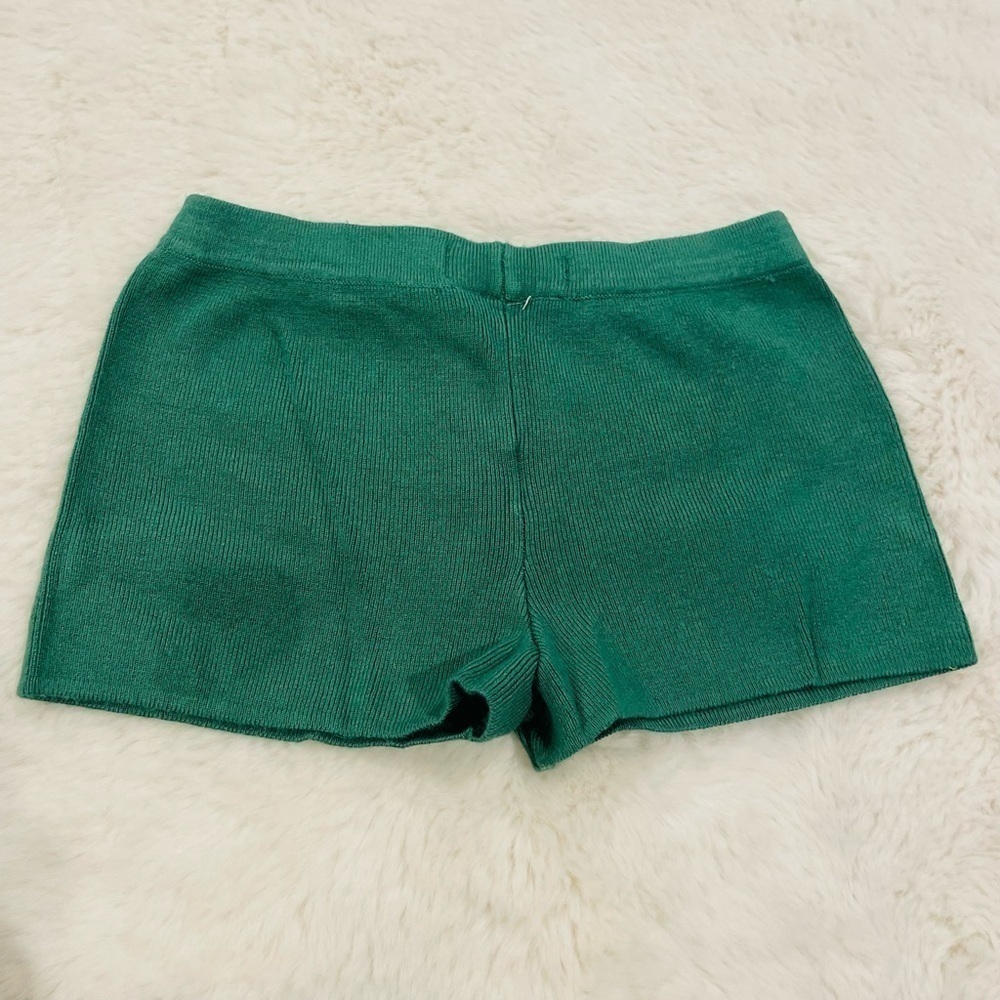 Zara Girl’s Solid Green Sweater Knit Casual Lounge Shorts Size 6-7 - Picture 4 of 6